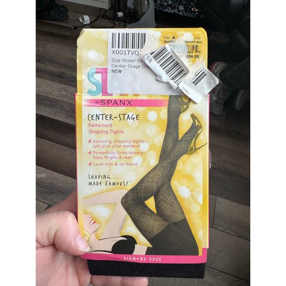 Star Power by Spanx Diamond Daze Shaping Tights Size A BLACK - Picture 2 of 2